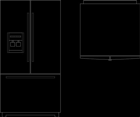 Refrigerator Whirlpool Mark 25ft Dwg Elevation For Autocad • Designs Cad