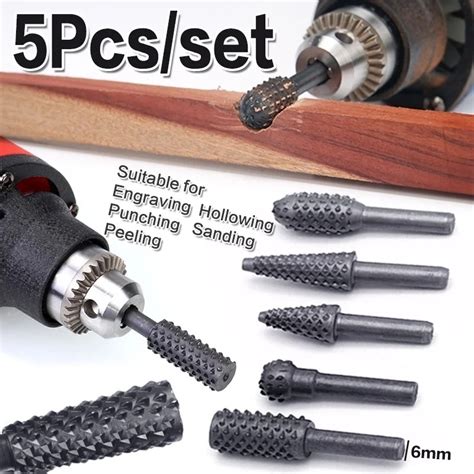 Hss Rotary Files Burr Drill Rotating Thorn Head 5pcs Set Polishing