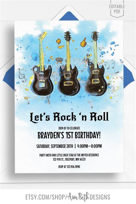 Rock And Roll Invitation Templates