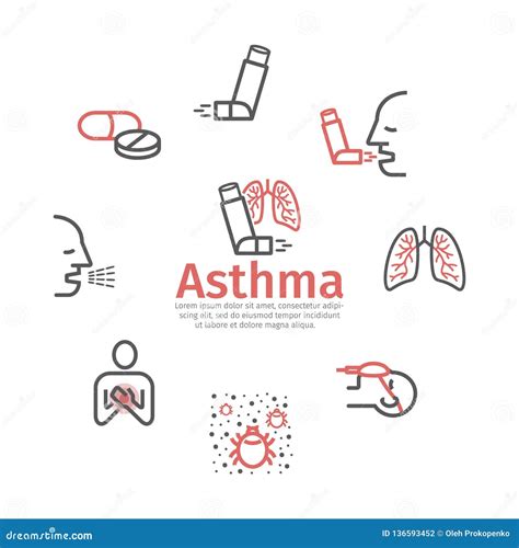 Asthma Signs And Symptoms Vector Infographic Medical Poster Asthmatic