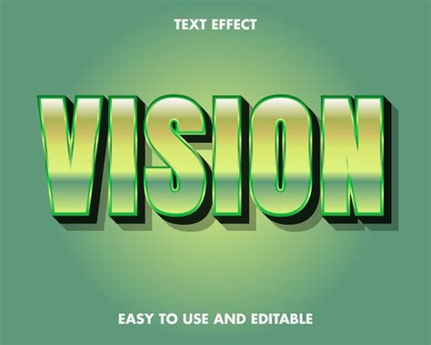 Visión de efecto de texto estilo de fuente editable Vector Premium