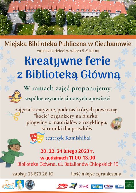 Kreatywne Ferie W Bibliotece G Wnej Miejska Biblioteka Publiczna W