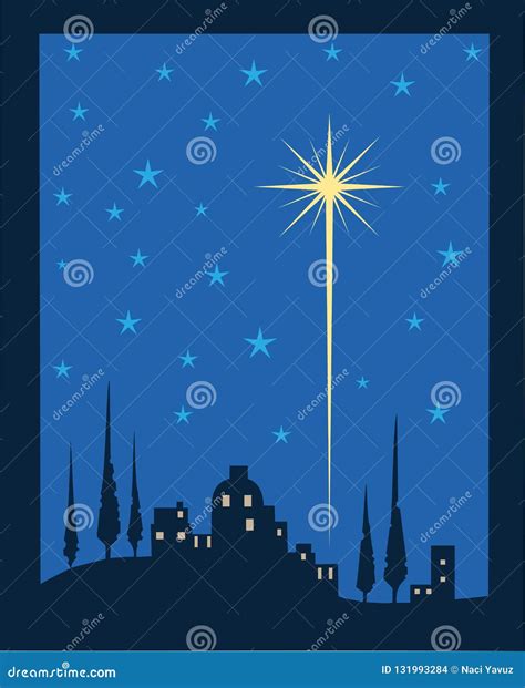 Shining Star of Bethlehem, Line Art Illustration Stock Illustration ...