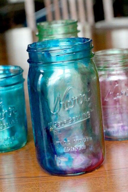 Tie Dye Manson Jars Supplies Mason Jars Neon Food Coloring Mod Podge