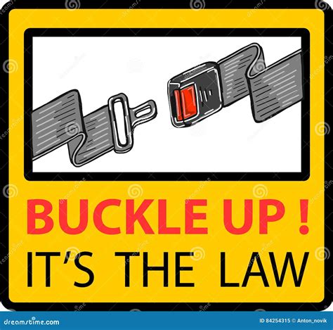 Buckle Up Seat Belt Sign Vector Illustration Clip Art Stock Vector