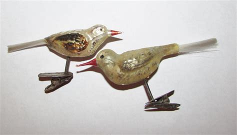 2 Antique German Clip Figural Bird Ornaments W Spun Glass Tails As Is Antique Price Guide