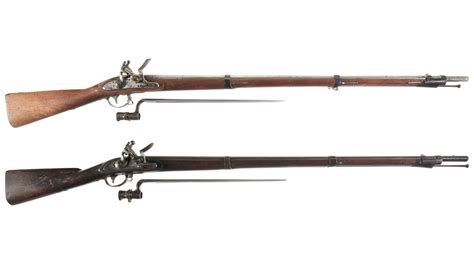 Two Us Martial Flintlock Muskets With Bayonets Rock Island Auction