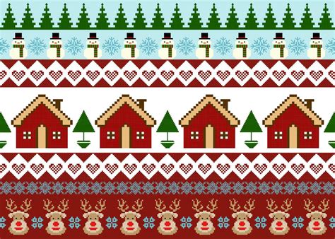 Seamless Scandinavian Christmas Knit Pattern Fair Isle Christmas Knit