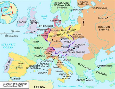 Map Of Europe 1815