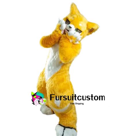 Soft Yellow Cat Long Fur Fursuit