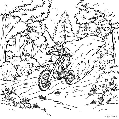 Moto De Trilha Para Colorir - Moto De Trilha Para Colorir
