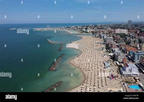 Aerial View Of Rimini Beach Italy Stock Photo Alamy