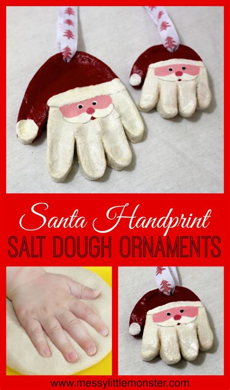 Santa Salt Dough Handprint Ornaments And Easy Salt Dough Recipe Santa