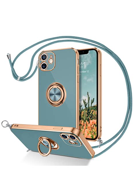 DOMAVER Coque iPhone 13 Cordon avec Anneau Aimant Étui iPhone 13 Case