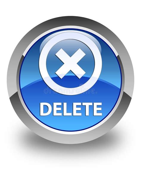 Delete Glossy Blue Round Button Stock Illustration Illustration Of