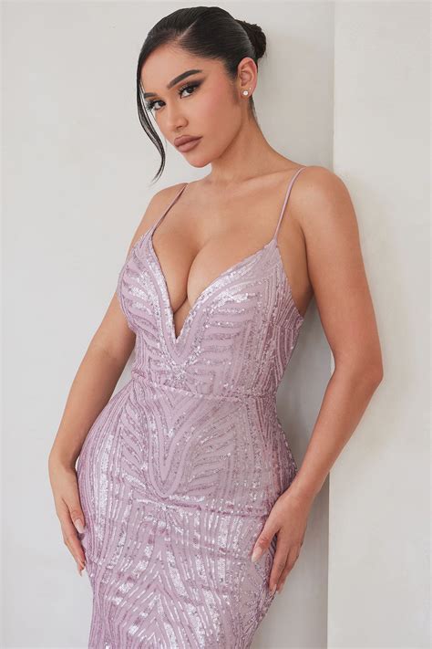 Tayla Sequin Maxi Dress Mauve Fashion Nova