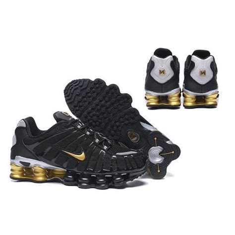 Baskets Shox Tl Homme Chaussures Entra Nement De Sport Noir Or