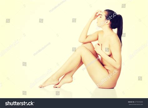 Side View Nude Woman Sitting On Stock Photo 277070309 Shutterstock
