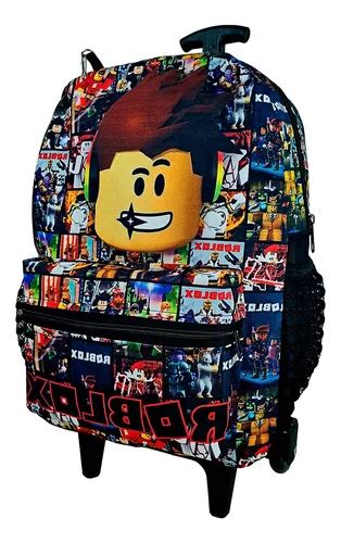 Mochila Bolsa Escolar Juvenil De Rodinhas Do Roblox Game Pc