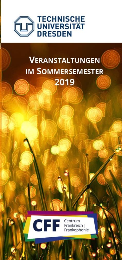 Veranstaltungen Des Cff Im Sommersemester Institut F R