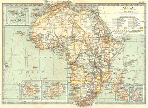 Africa Inset Map Of Ascension Island Cape Verde Islands Mauritius