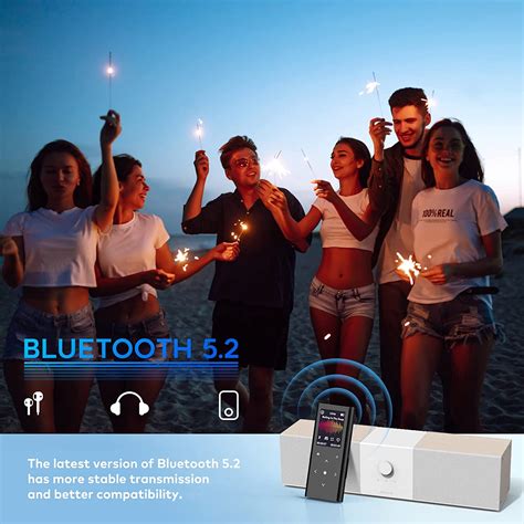 Mp3 плейър с Bluetooth 5.2, 64 GB, вграден HD високоговорител, FM радио ...