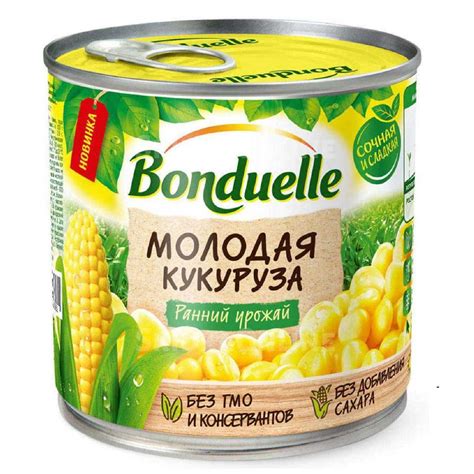 Кукуруза Бондюэль молодая сладкая ж/б/ключ 425мл/340г - купить с ...