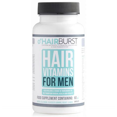 HAIRBURST maisto papildai plaukams vyrams 60 kapsulių Gintarinė