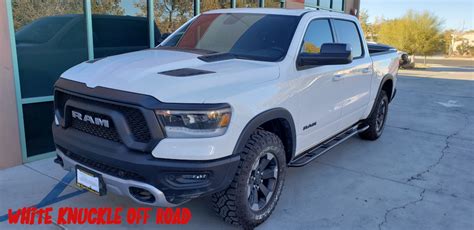 Ram 1500 Rebel Gas 2019 Newer Rock Sliders White Knuckle Off Road