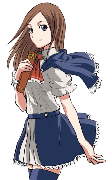 The Big Imageboard Tbib 1girl Ascot Blue Eyes Blue Thighhighs Book Brown Hair Capelet