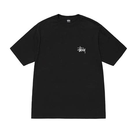 Stussy Basic Stüssy Pigment Dyed T Shirt Black 1904838 Blk Consortium