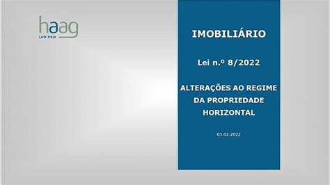 Lei N º 8 2022 Alteração Do Regime Da Propriedade Horizontal