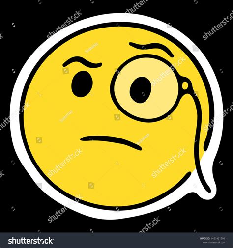 Face Monocle Emoji Yellow Face Furrowed Stock Vector Royalty Free 1451951309 Shutterstock