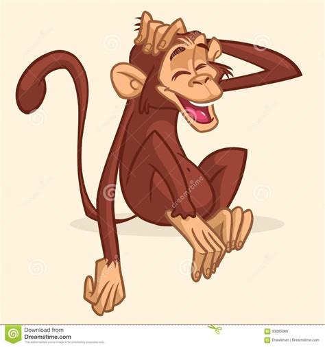 Illustration About Cute Cartoon Drawing Of A Monkey Sitting Vector