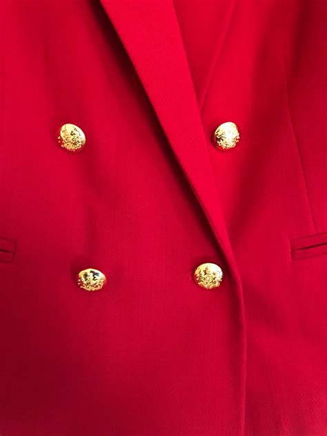 Vintage Red Double Breasted Blazer With Gold Buttons Lauren Etsy