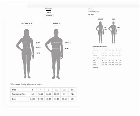 Clothing Size Chart Template Shooters Journal