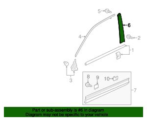 72430 TG7 A01 Garnish Assembly R Front Door Sash 2016 2021 Honda