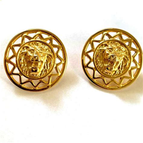 Rare Vintage Anne Klein Lion Logo Gold Earrings Anne Gem