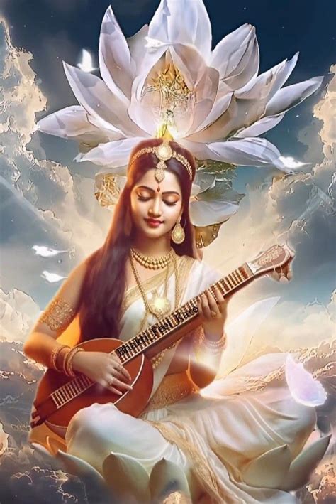 Pin By Yugal Pandit On Hindu Goddesses Goddess Artwork Saraswati