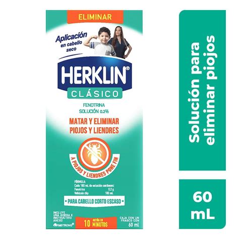 Shampoo Herklin Clásico para remover piojos y liendres 60 ml Walmart