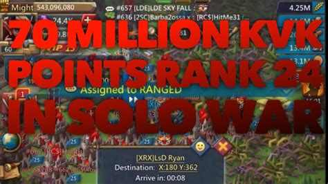 Kvk Th Of May Million Points Rank In Solo War Lords Mobile Youtube