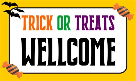 Welcome Trick Or Treat Sign Halloween 15 Free Pdf Printables Printablee