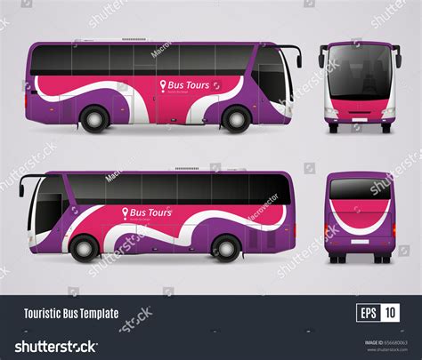 Touristic Bus Template Realistic Style Colored Stock Vector (Royalty Free) 656680063 | Shutterstock