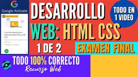 Introducción al Desarrollo Web HTML y CSS 1 2 Respuestas Examen