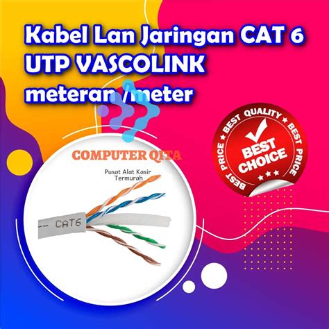 Jual Vascolink UTP Cat 6 Kabel Data Kabel Lan Jaringan Per