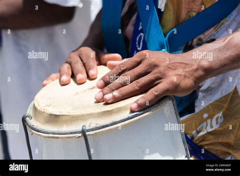 Percussionist Hands Playing Atabaque African Music Percussion