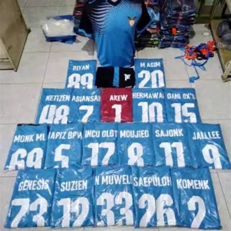 Jual Setelan Futsal Bahan Dry Fit Sablon Nama No Punggung Nama Team