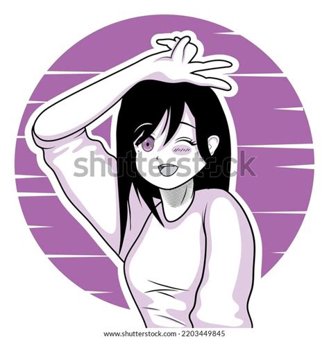 Anime Girl Purple Background Stock Vector (Royalty Free) 2203449845 ...