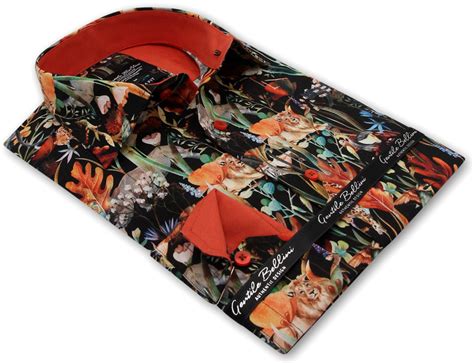 Heren Overhemd Jungle Print Zwart Gentile Bellini