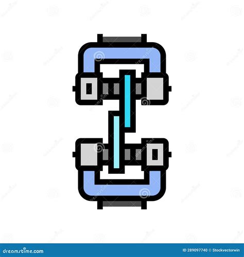 Shear Testing Materials Engineering Color Icon Vector Illustration